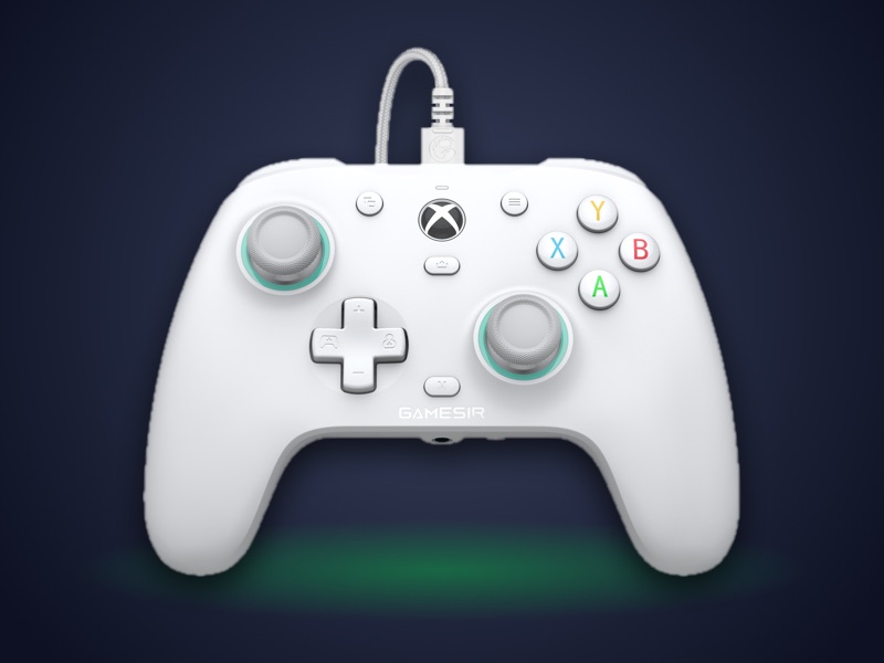 White GameSir G7 SE wired controller for Xbox with its USB cable