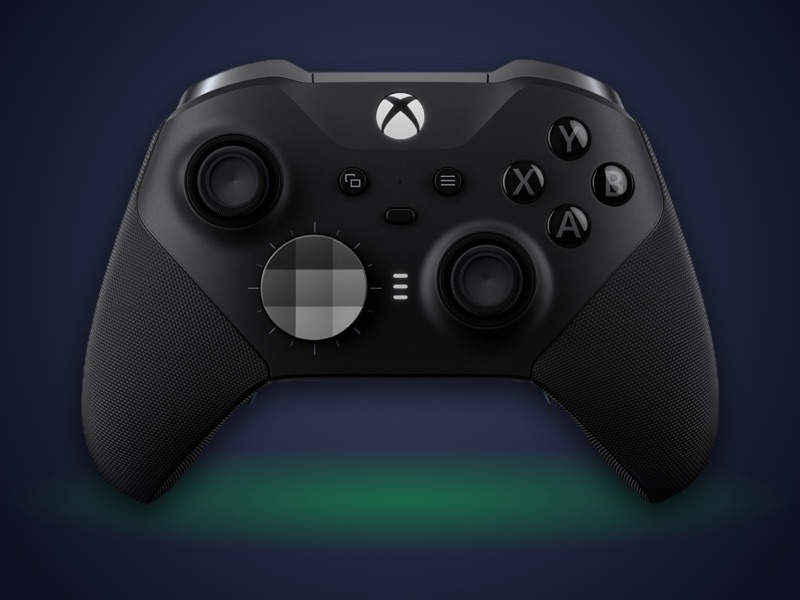 Front view of the black Xbox Elite Wireless Controller Series 2